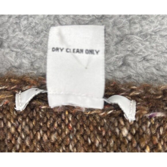 CAbi Sweater Womens One Size Brown Ruffle Hem Marled Knit Cape Cardigan Poncho - Picture 4 of 5